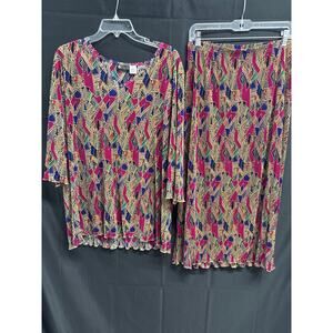 Vintage Maggie Barnes Abstract Top/Skirt Combo 2X